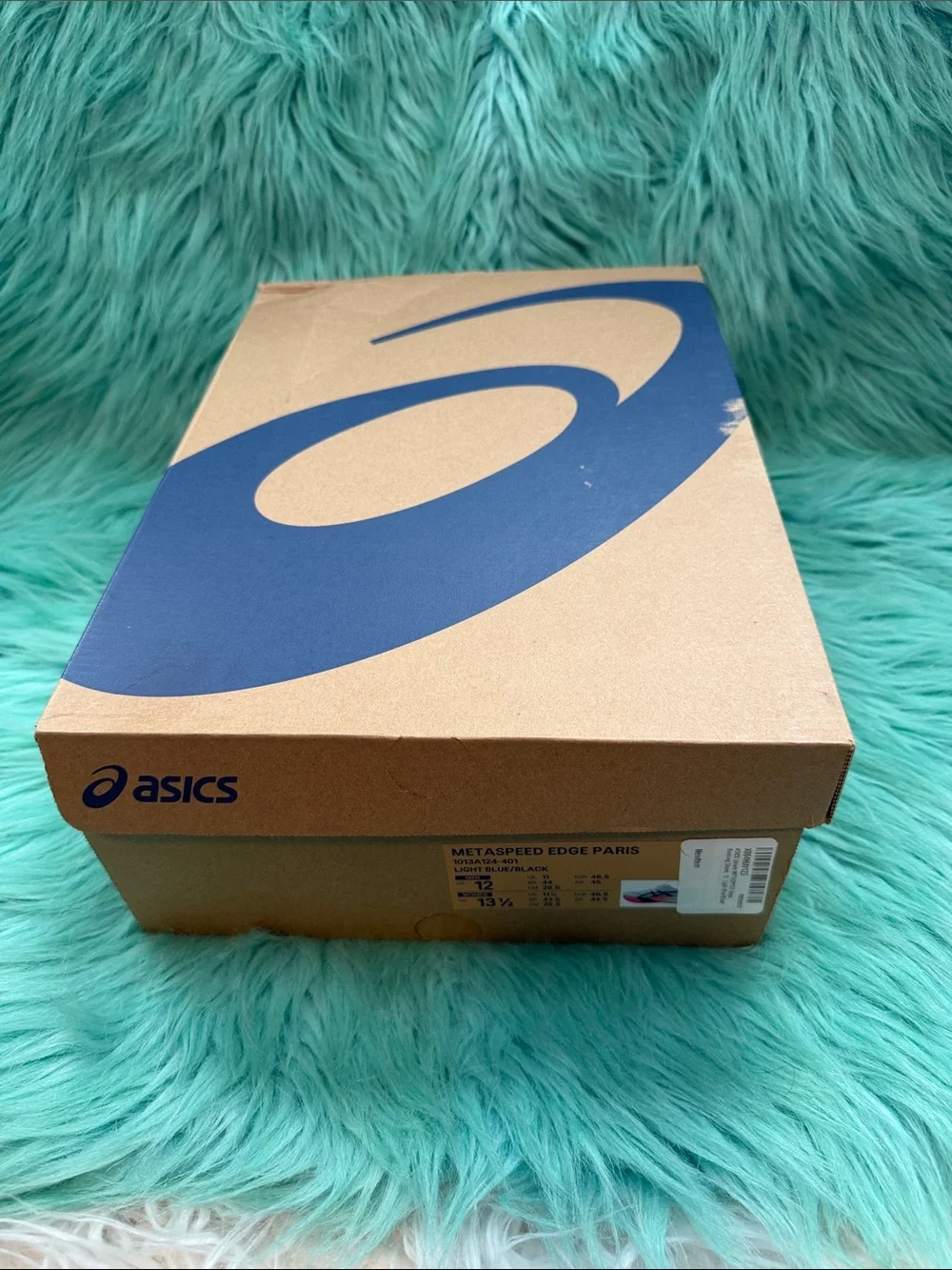 NIB ASICS Metaspeed Edge Paris Light Blue/Black Men’s 12/ Women’s 13.5